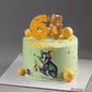 Tom Jerry Green Cake