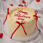 Valentine's Day Special Cake with Ribbons - Creme Castle