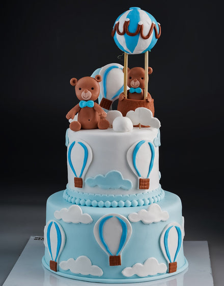 Teddy Parachute Tier Cake