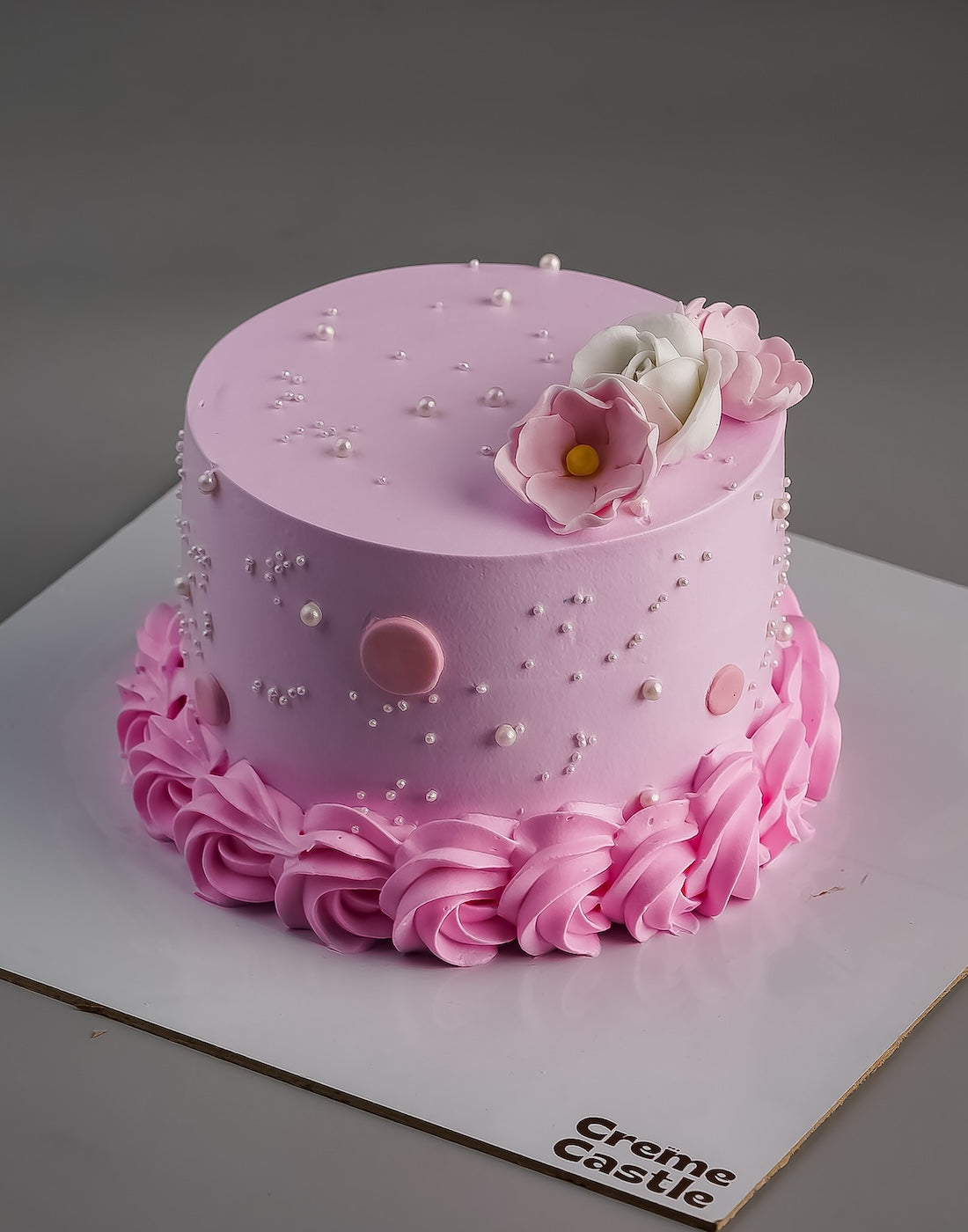 Floral Designer Cake - Creme Castle