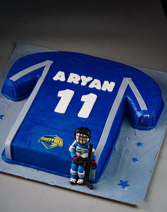 Football Jersey Blue Cake