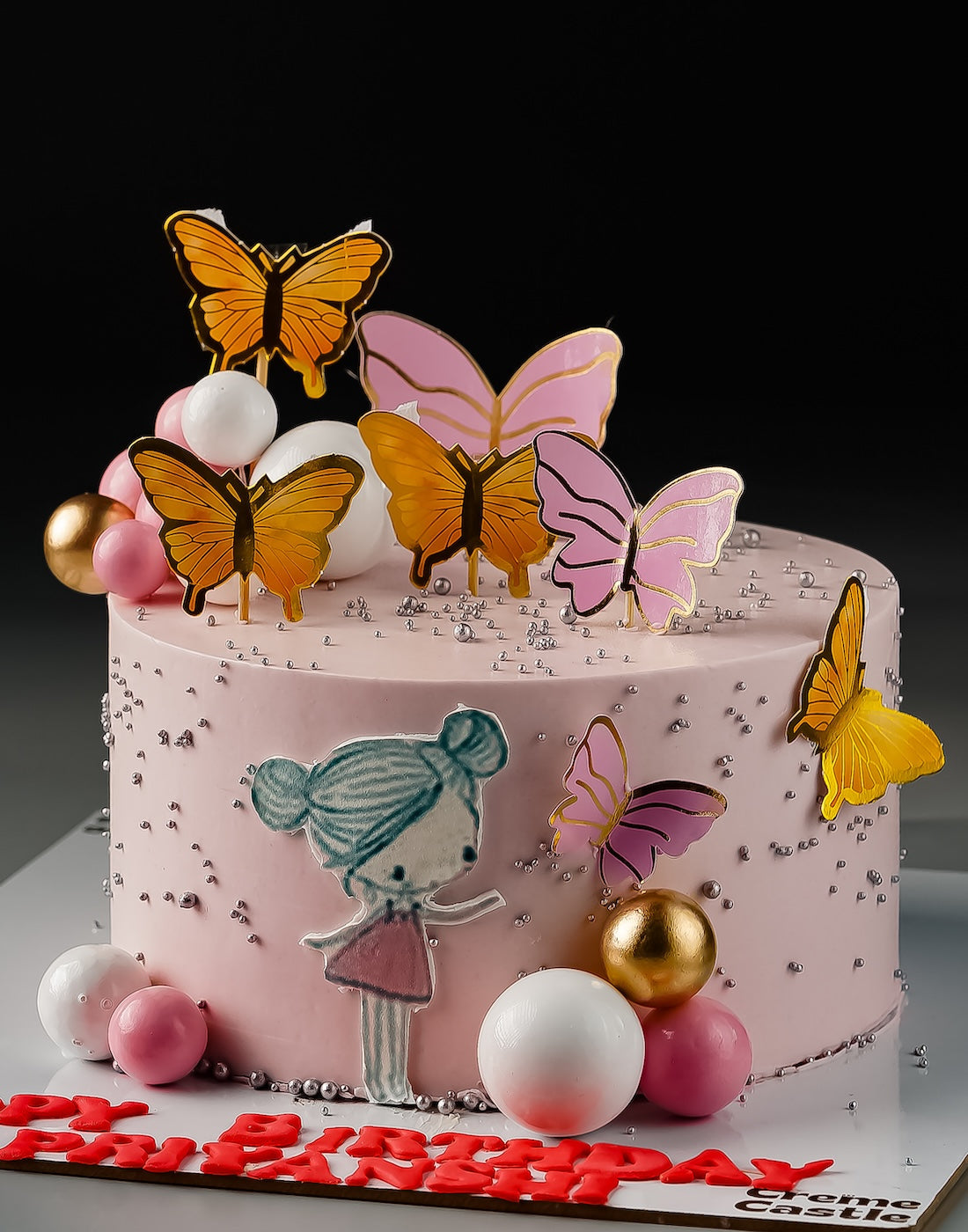 Butterfly n Balls Cake