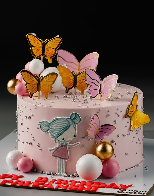 Butterfly n Balls Cake