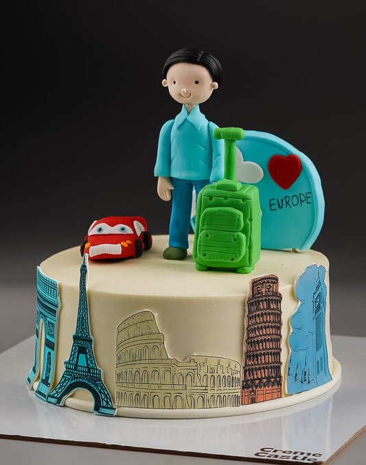 Travel Theme Celebration Cake