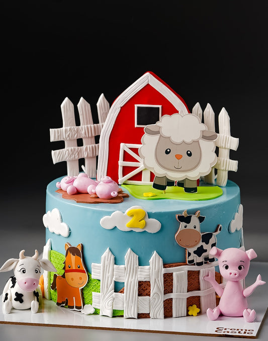 Farm and Fence Cake