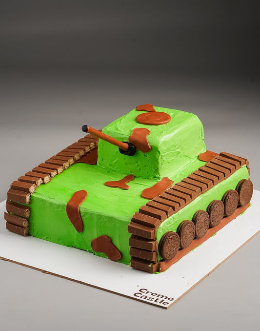 Army Tank Shaped Cake