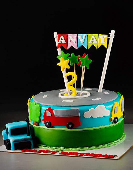 Cars Track n Cloud Cake