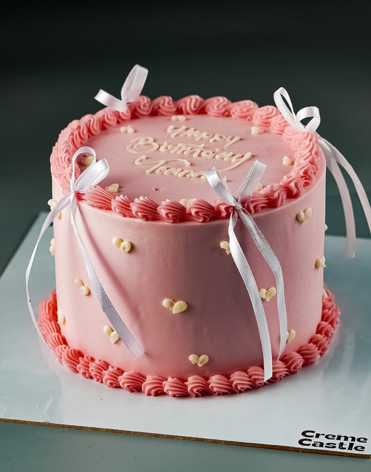 Pink Vintage Ribbon Cake