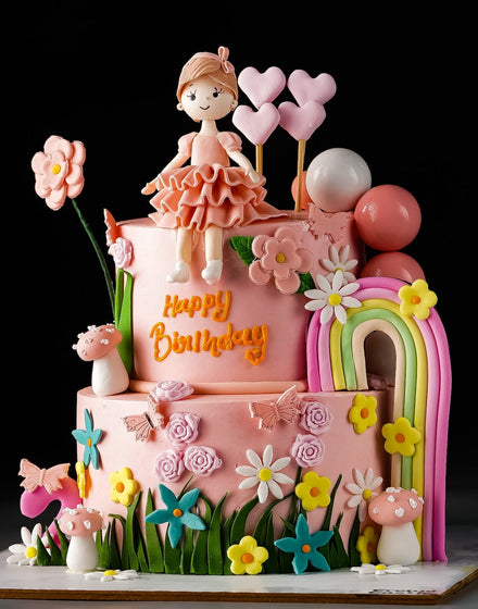 Rainbow Girl Fantasy Cake