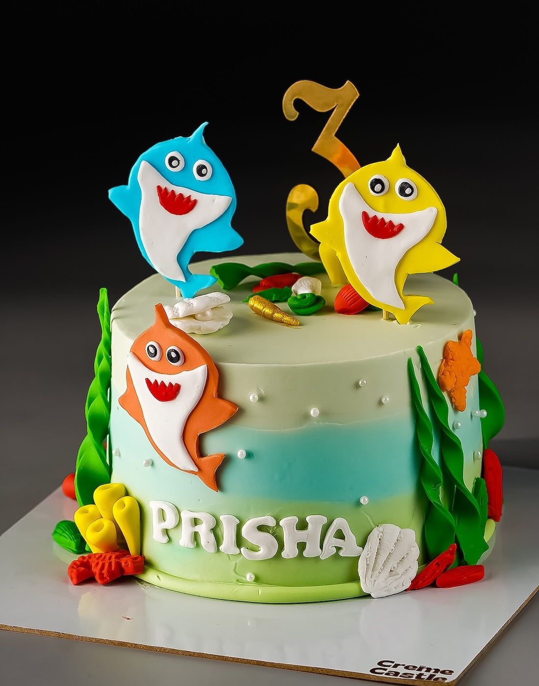 Baby Shark Ombre Cake