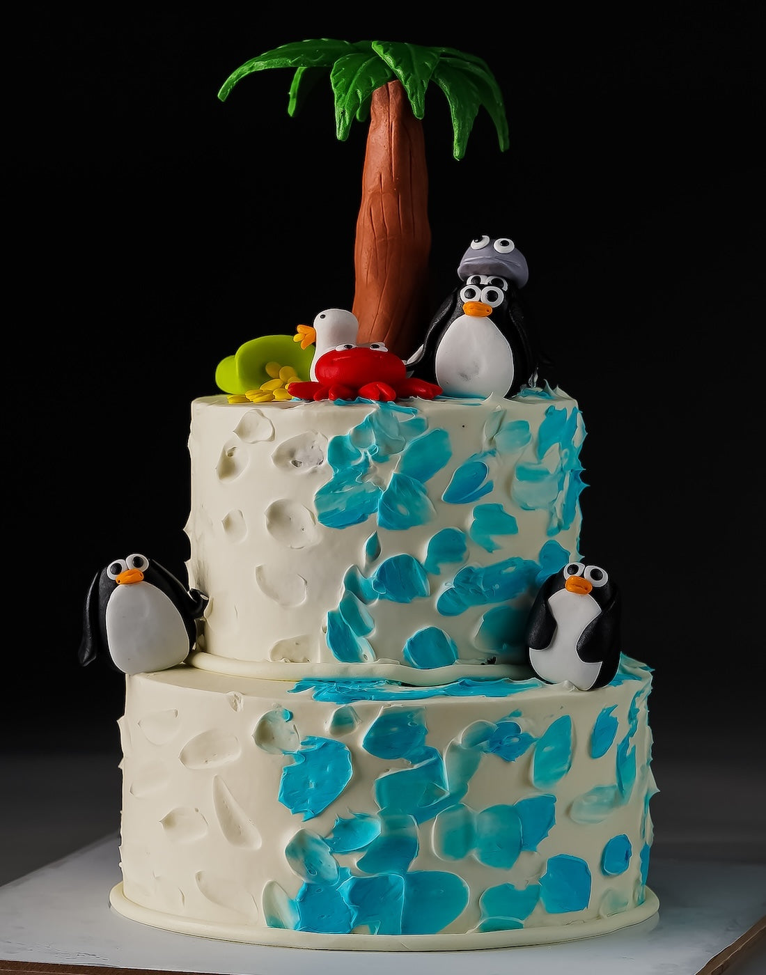 Penguin Ombre Cream Cake