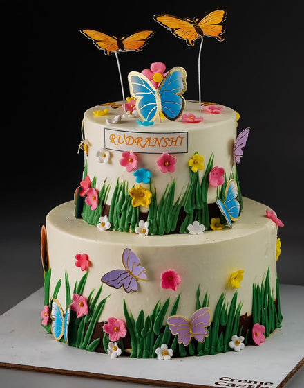 Butterfly Garden Cream Cake