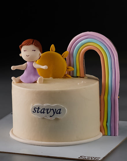 Pink Rainbow Sunshine Cake