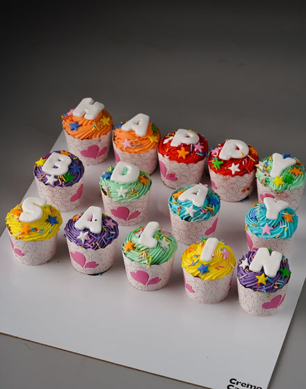 Alphabet Letter Cupcakes