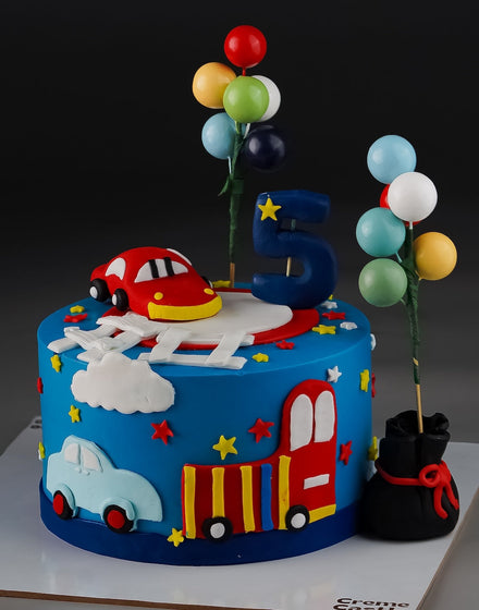 Balloon Car Race Cake