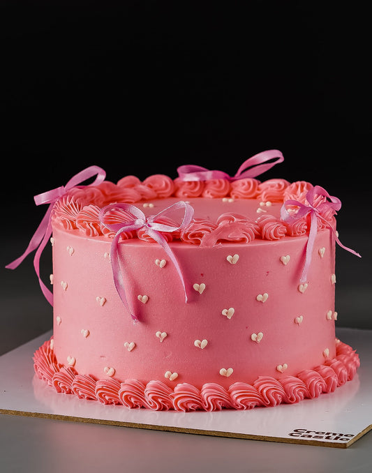 Pink Vintage Ribbon Cake