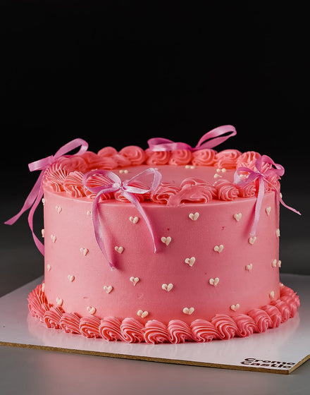 Pink Vintage Ribbon Cake