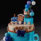 Teddy and Train Baby Cake