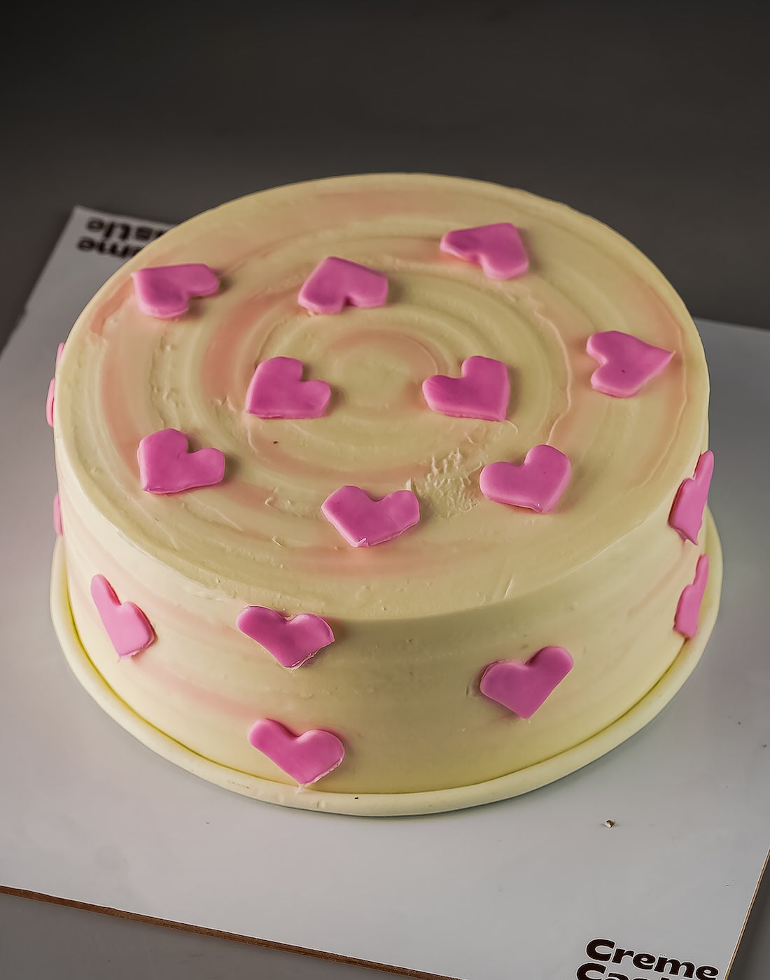 White Heart Sprinkle Cake