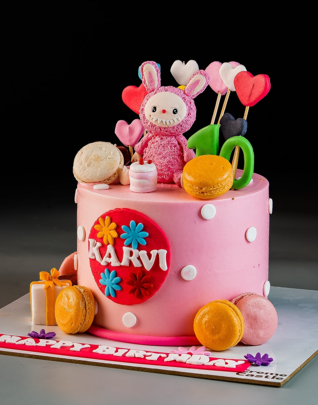 Labubu Macaron Party Cake – Creme Castle
