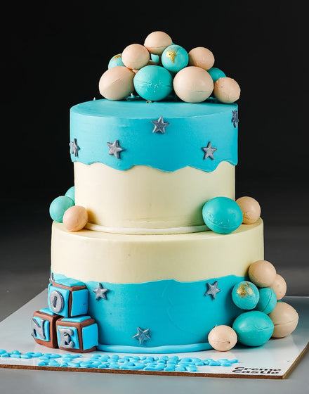 Alphabet Gift Box Cake for Kids - Creme Castle