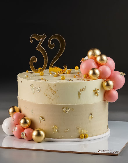 Gold Ball Sprinkle Cake