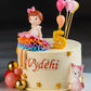 Girl with balloons cake