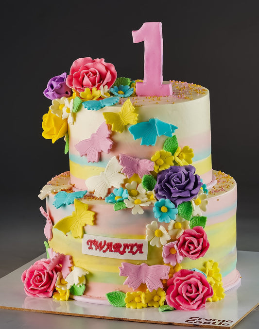 Butterfly Garden Bloom Cake
