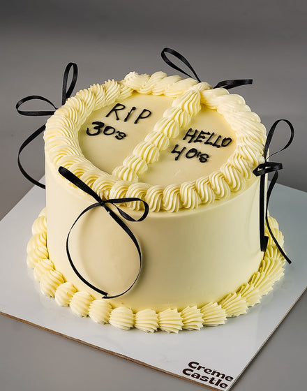 White Bow Ribbon Girl Cake
