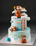 Blue Teddy Cloud Cake for Son