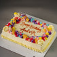 Rectangle Floral Cream Cake