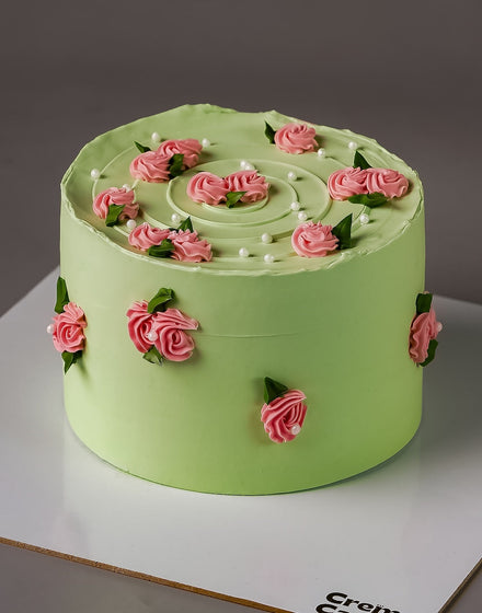 Green Floral Bunch Cake