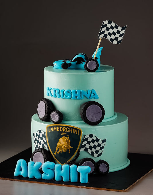 Lamborghini Blue Racer Cake