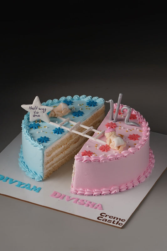 Baby Shower Twin Bears Cake