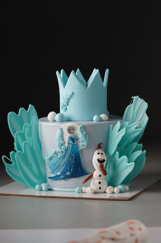 Elsas Frozen Snowflake Cake