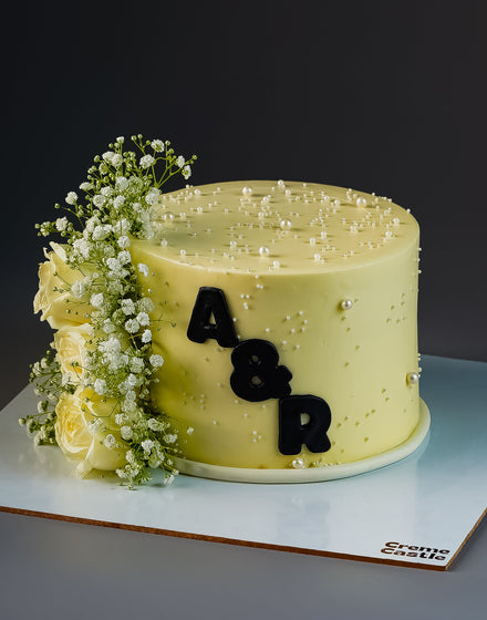 White Rose Floral Cake