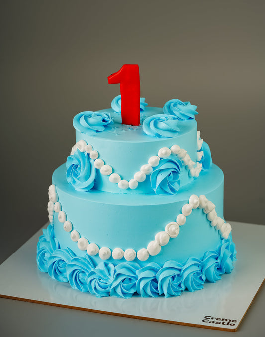 Floral Pearl Cream Cake