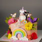 Unicorn Butterfly Floral Cake