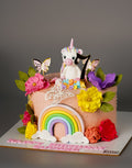 Unicorn Butterfly Floral Cake