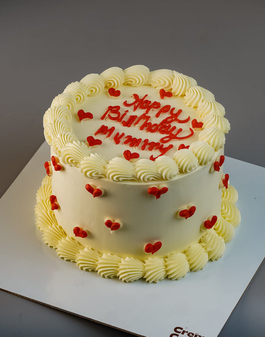 Vintage Hearts Birthday Cake