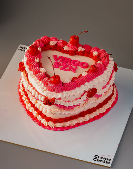 Virgo Zodiac Heart Cake