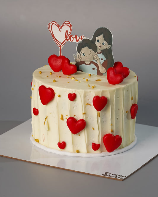 Couple Hearts Love Cake