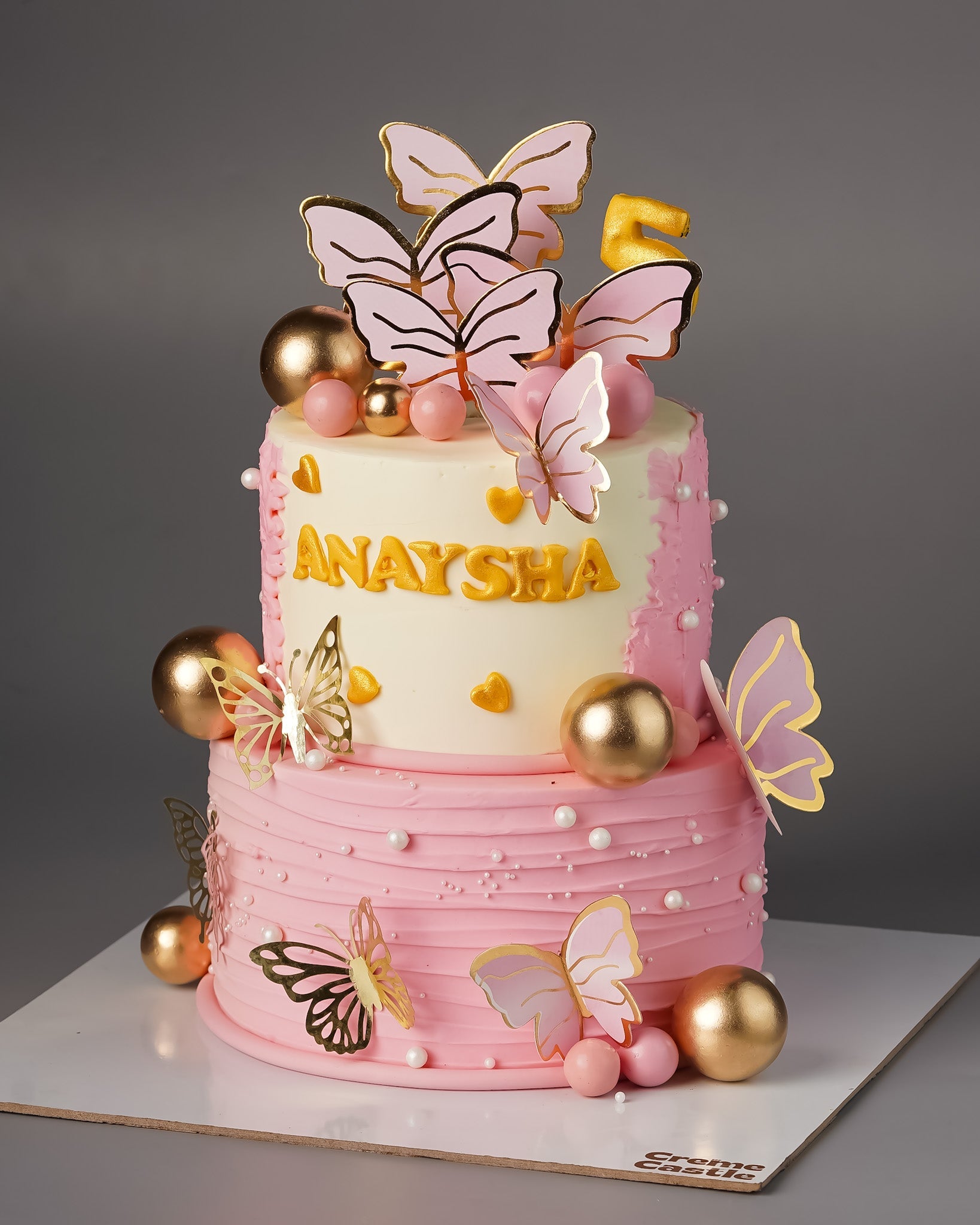Butterfly Gold Ball Cake