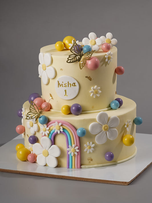 Rainbow Balloon Cake