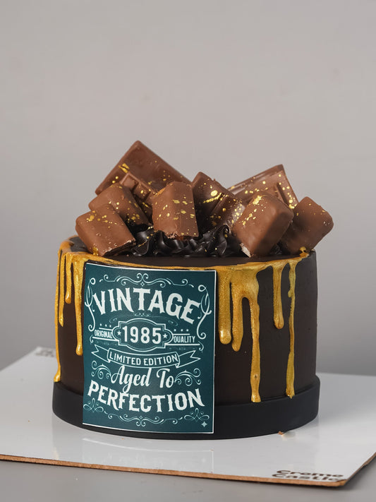 Gold drip birthday cake