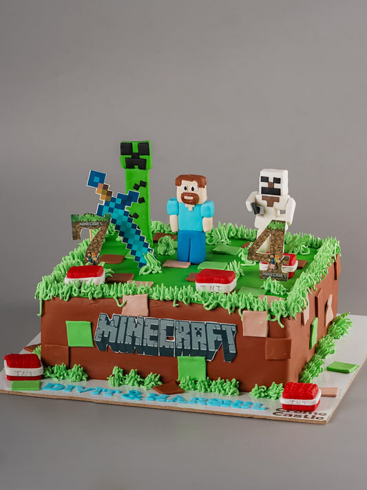 Minecraft Game Kids Cake