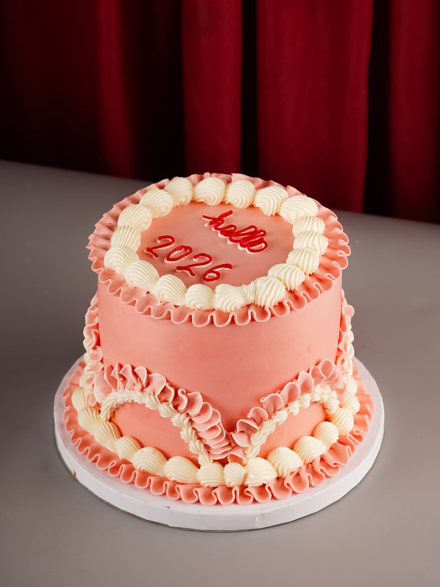 Pink Vintage New Years Cake