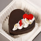 Velvet Chocolate Heart Bento Cake - Dark chocolate heart with white ruffles and gold leaf