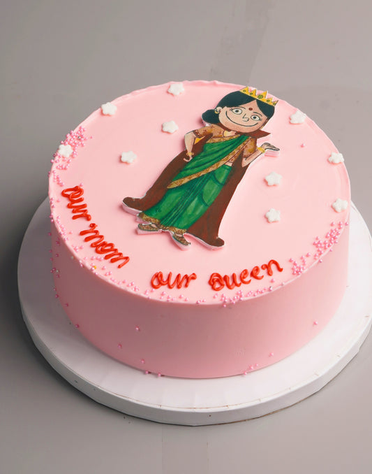 Our Mom Our Queen Cake - Creme Castle