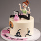 Yoga Day Fitness Girl Cake - Creme Castle